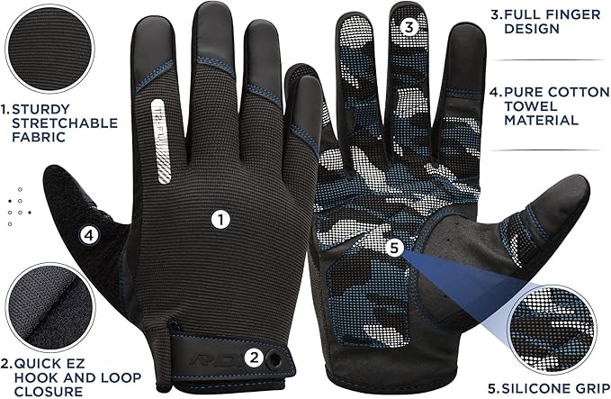 RDX Weight Lifting Gloves with Wrist Support -Touch Screen Full Finger Gym Workout, Breathable Anti Slip Padded Grip, Men Women Fitness Training, Powerlifting Bodybuilding HIIT Exercise Weightlifting