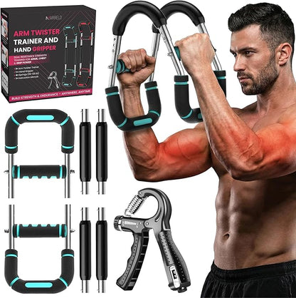 Twister Arm Trainer, Adjustable Dual Resistance (30-90, 90-120 Lbs) Upper Body Chest Exerciser And Hand Grip Strength Trainer, Portable Training Equipment For Chest & Arm Workout, Best For Home Gym