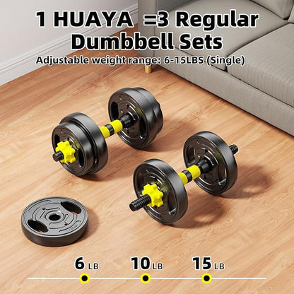 Adjustable Dumbbell Set, 10-90lbs Free Weights with Connector – 4 in 1 Dumbbells, Barbell, Kettlebell & Push Up Stand, Adjustable Weights Set for Home Gym Fitness Equipment for Men & Women