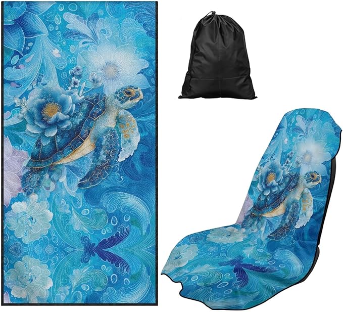 Bulopur Tropical Car Seat Towel Cover After Gym Post Workout Tennis Beach Towel Car Seat Over Front Seats Only Auto Bucket Seats Blanket for Swimming Pool Camping Athletic