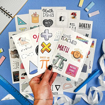 BulbaCraft BulbaCraft 100Pcs Small Math Stickers - Funny Math Gifts for Women and Men, Mathematics Gifts for Women & Men