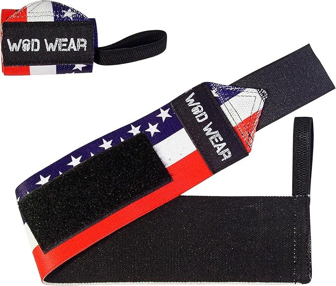 Elastic Wrist Wraps for Powerlifting, Strength Training, Bodybuilding, Cross Training, Olympic Weightlifting, Yoga Support - One Size Fits All