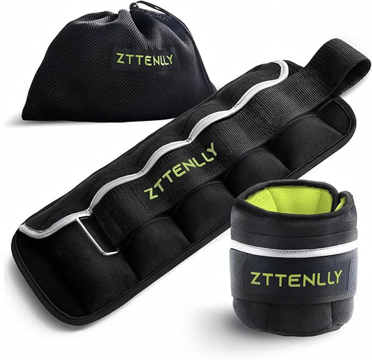 Adjustable Ankle Weights 1-5/10/15/20LBS Pair with Carry Bag - Breathable Fabrics, Reflective Trim - Strength Training Leg Wrist Arm Ankle Walking Weights Sets for Women Men Kids