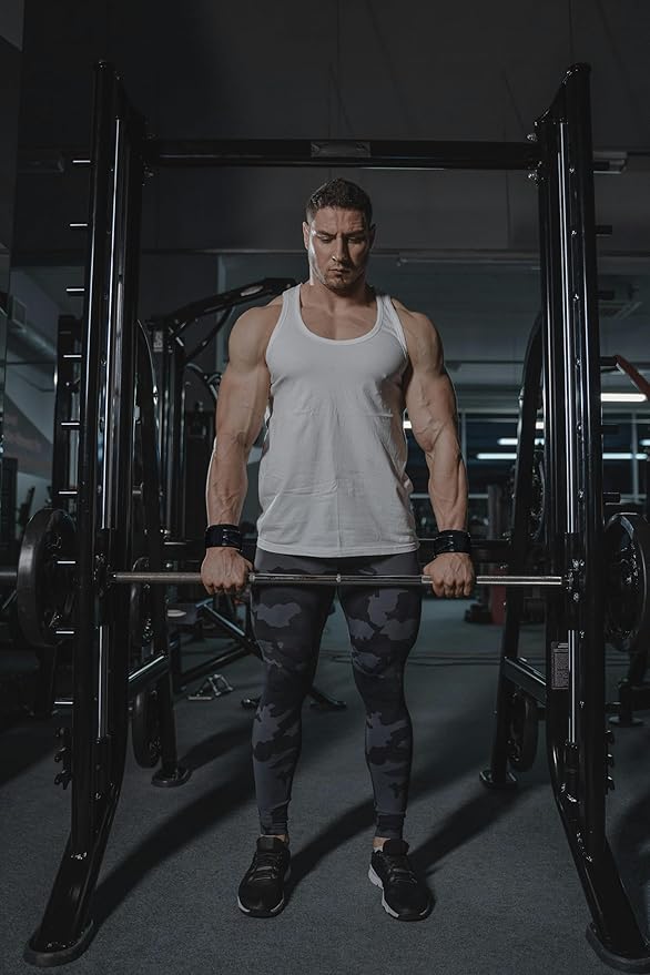 Wrist Wraps For Weightlifting Lifting Wrist Straps Grips Enhanced Gym Lifting Straps For Deadlift And Powerlifting Double-Layer Cowhideg and Pull Up for Men Women (Pair)