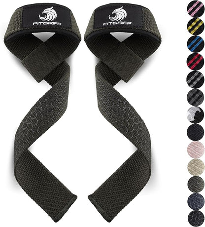 Fitgriff® Lifting Wrist Straps for Weightlifting, Gym, Deadlift, Workout (Made of Premium Cotton & Padded) - Men & Women