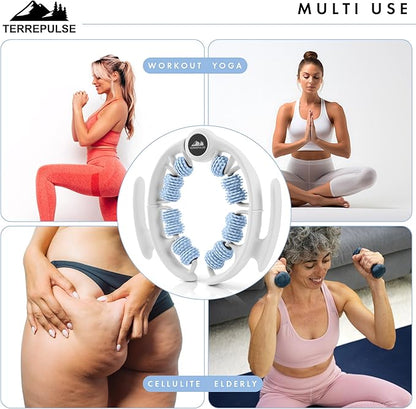 Anti Cellulite Roller & Lymphatic Drainage Massager | Deep Tissue Fascia Blaster & Muscle Roller | Tool for Sore Arms, Legs, Shoulders, Stomach & Buttocks (Blue)