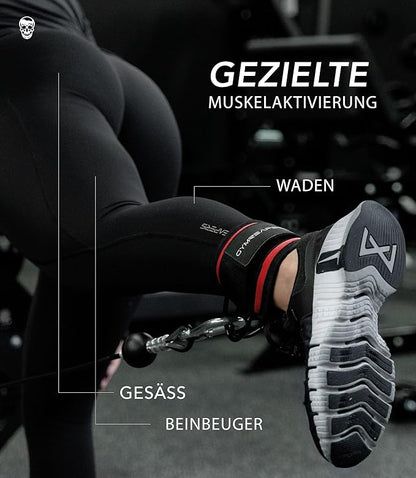 Gymreapers Ankle Straps For Cable Machine Kickbacks, Glute Workouts, Lower Body Exercises - Adjustable Leg Straps with Neoprene Padding