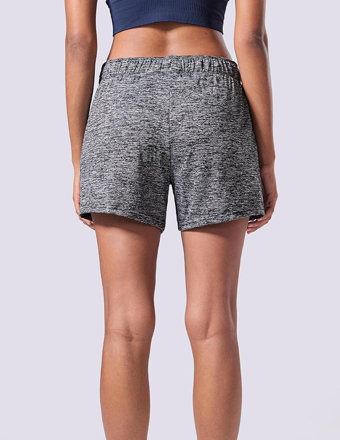 Liberty Imports 1 or 5 Pack Womens Lounge Workout Shorts with Zipper Pockets 5" Inseam Lightweight Athletic Casual Shorts