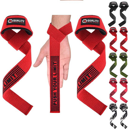 Genuine Leather Lifting Straps, Wrist Assistance for Heavy Pulls, Weightlifting Bodybuilding, Gym, Fitness Accessories, Strength Training, Powerlifting, & Deadlifts