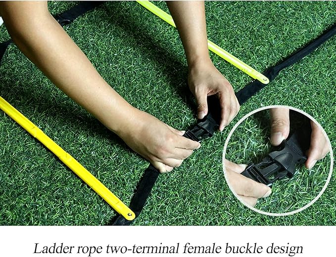 Agility Ladder Agility Ladder Speed Ladder, Fixed Basketball Pace Training Jump Lattice Ladder,Speed Training Equipment, for Athletic Footwork, Sports Drills(Size:2.5M)