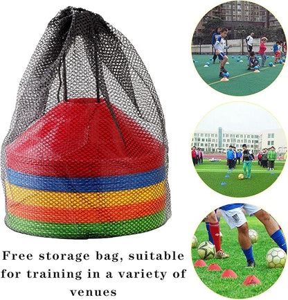 60/30 Pack Soccer Training Cones - Agility Cones with Carry Bag, Sturdy Disc Cones for Sports Training, Soccer, Football, Basketball, Indoor Outdoor Sports, Festive Events, Field Cone Markers