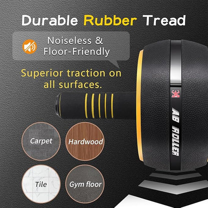 Ab Roller Wheel,Stable Wide Wheel For Beginner,Men,Women,Abs & Core Workout Equipment For Home Gym With Knee Pad,Abdominal Wheel For Full-Body Strength Training