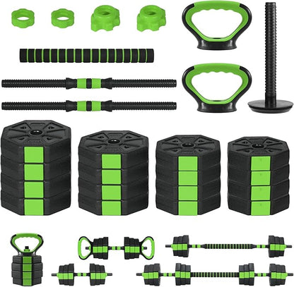 Adjustable Dumbbells, 44/66/88Lbs Free Weight Set with Connector, 4 In1 Weight Dumbbell Set Used As Kettlebells, Barbell, Push Up Stand, Fitness Exercise for Home Gym Suitable Men/Women