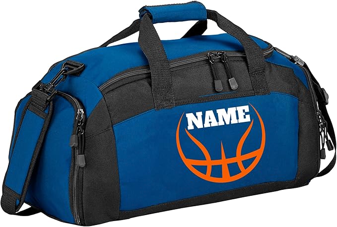 Personalized Basketball Duffle Bag – Custom Name & Team Logo Gym Bag for Boys & Girls – Large Sports Travel Bag with Shoe Compartment – Basketball Practice & Tournament Gear