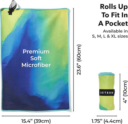 Acteon Microfiber Gym Towels 4 Pack, Quick Dry Odor Free Workout Towels for Men and Women, Super Absorbent Sports Sweat Towel for Gym, Yoga, Running, Travel, 16 x 30.5 Inch