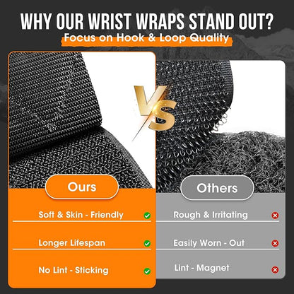WSAKOUE Weightlifting Wrist Wraps - 18" Professional Wrist Support with Heavy-Duty Thumb Loop for Powerlifting, Bench Press & Strength Training- Adjustable Gym Wrist Straps for Men & Women