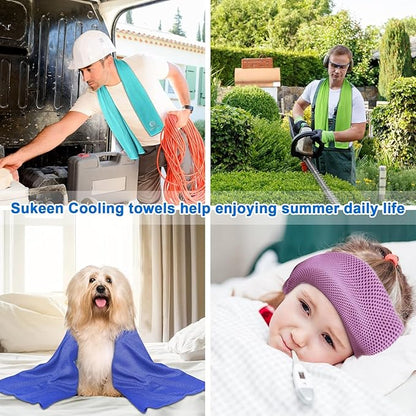 Sukeen Cooling Towels for Neck and Face (40"x12"), Soft Breathable Cooling Towel for Hot Weather, Cooling Neck Wraps, Sweat Towel for Gym, Sport, Running, Workout, Camping, Fitness