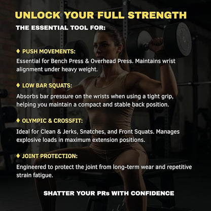 Wrist Wraps for Weightlifting 18" with Thumb Loop- Professional Quality, Best Wrist Support Wraps for Gym, Powerlifting Competition, Bodybuilding, Strength Training, Curls & Dips, Bench Press- Men and Women (Pair) DEVI