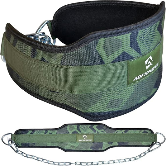 AQF Dip Belt for Weightlifting - Weight Belt with 36" Heavy Duty Steel Chain - Neoprene Padded Back Support Gym Lifting Belt for Powerlifting, Bodybuilding, Squat, Fitness & Pull up Training