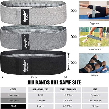 Resistance Bands for Legs and Butt, Exercise Bands Booty Bands Hip Bands Wide Workout Bands Sports for Squat Glute Hip Training (Set of 3)