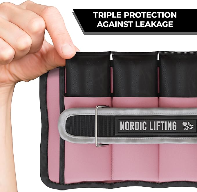 Nordic Lifting Adjustable Ankle Weights for Women & Men – 1 Pair (2–10 lbs) Wrist, Arm & Leg Weights for Gym, Yoga & Home Workouts – Secure Fit Strap Design – Durable Fitness Training Equipment