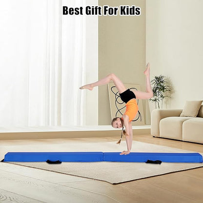 MARFULA 6 FT / 8 FT / 9 FT / 10 FT Folding Gymnastic Balance Beam for Kids with Carry Bag for Home and Club Use