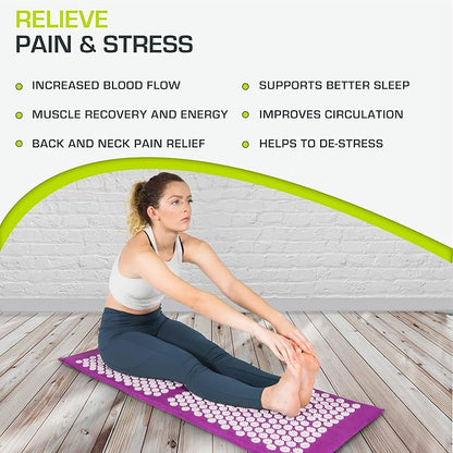 ProsourceFit Acupressure Mat and Pillow Set for Back/Neck Pain Relief and Muscle Relaxation