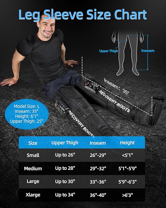 YINGGG Leg Massager with Heat and Compression: Cordless Recovery System for Improved Circulation, Professional Foot Massage Boots with 5 Massage Areas, 8 Intensities(Two Legs)-Small