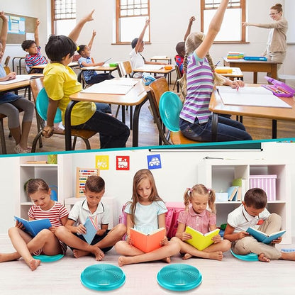 Jerify 4 Pcs Wiggle Seat Flexible Inflated Wobble Cushion Stability Balance Pad Balance Disc Sensory Seat for Men Women Fitness Physical Exercise Improving Posture Home Office