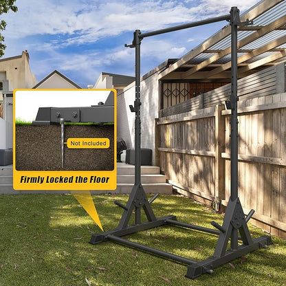 Pull Up Station, Strength Training Workout Pull Up Bar Free Standing for Home Gym, Adjustable Heavy Duty Pullup Bar Station Outdoor/Indoor, 600LBS Weight Capacity