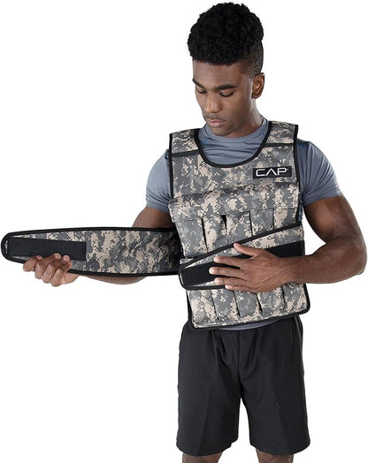 CAP Barbell Adjustable Weighted Vest | 20-150 lbs | Heavy-Duty Workout Vest with Removable Iron Weights for Strength Training, Cardio, Running, and Calisthenics