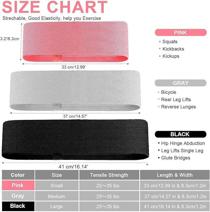 Hip Resistance Band Circle Loop Workout Warmups Squats Mobility Stretching Hips Glutes Quad Hams Activation Strength for Crossfit Training Powerlifting