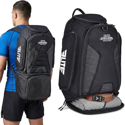 Elite Sports Jiu Jitsu BJJ Jaco Expandable Gym Duffel Backpack Bag for MMA, BJJ, Jiu Jitsu, Boxing Gear, Duffel Athletic Bag