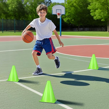 36pcs Cones 7 Inch Soccer Cones and Plastic Traffic Cones, Durable Cones for Sports Training, Ideal for Soccer, Basketball, Football, Skating, and Agility Drills Practice