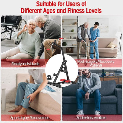 Adjustable Arm Leg Knee Pedal Exerciser for Seniors, Stroke Therapy Equipment for Adults, Portable Home Gym Equipment Mini Exercise Bike Great Gift for Elderly Rehab