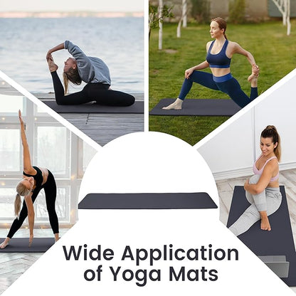 Fitvids Yoga Mat, 1/2-Inch Extra Thick High Density Exercise Mat, Anti-Tear Exercise Yoga Mat with Carrying Strap, Suitable for Various Yoga Exercises