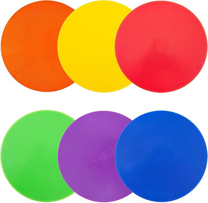 Spot Markers 4.72 Inch 9 Inch Non Slip Rubber Floor Markers Flat Field Cones Poly Dots for Soccer Basketball Sports Speed Agility Training and Drills
