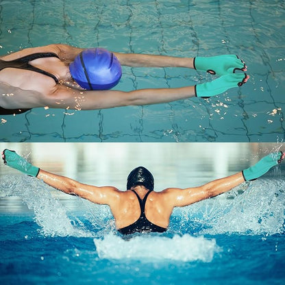 Water Aerobics Set for Aquatic Exercise 1 Pair Neoprene Swimming Glove 2 Pcs Foam Aquatic Dumbbells Water Weights Equipment Pool Resistance Fitness Equipment for Training Workouts