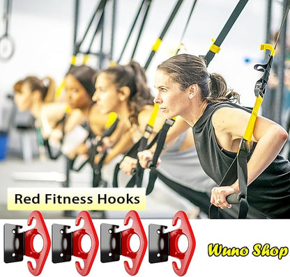 4 PCS Resistance Band Wall Anchors, Exercise Band Wall Anchor, Gym Wall Hooks for Resistance Bands, Workout Wall Mount Anchor for Physical Therapy and Small Space Home