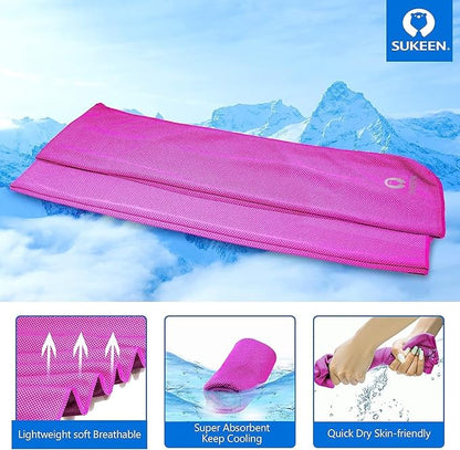 Sukeen Cooling Towels for Neck and Face (40"x12"), Soft Breathable Cooling Towel, Sweat Towel for Gym, Sport, Running, Workout, Camping, Hiking, Fitness, Workout & More Activities