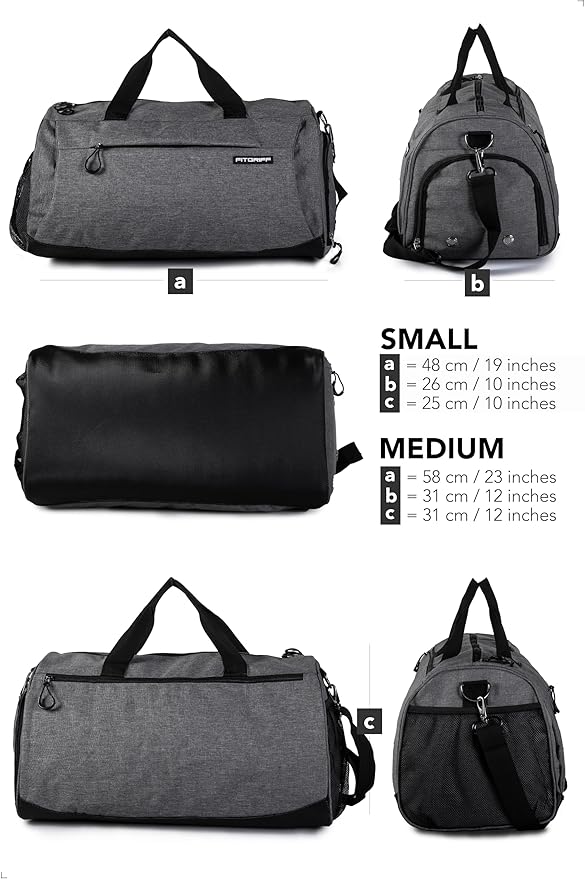 Fitgriff® Gym Bag for Men & Women with Shoe & Wet Compartment - Duffle Bag for Travel, Sports, Fitness & Workout