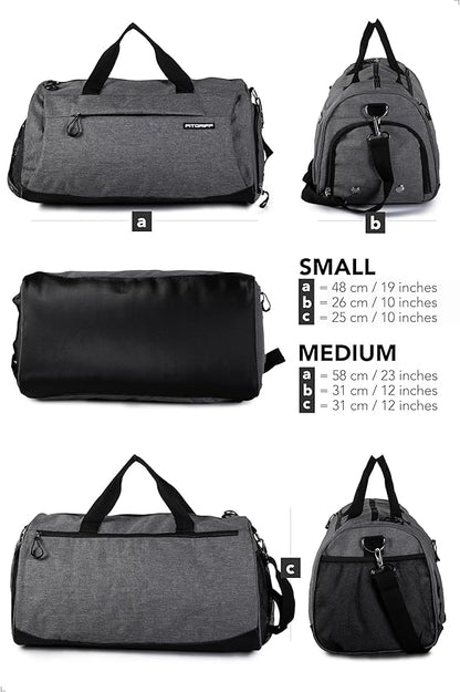 Fitgriff® Gym Bag for Men & Women with Shoe & Wet Compartment - Duffle Bag for Travel, Sports, Fitness & Workout
