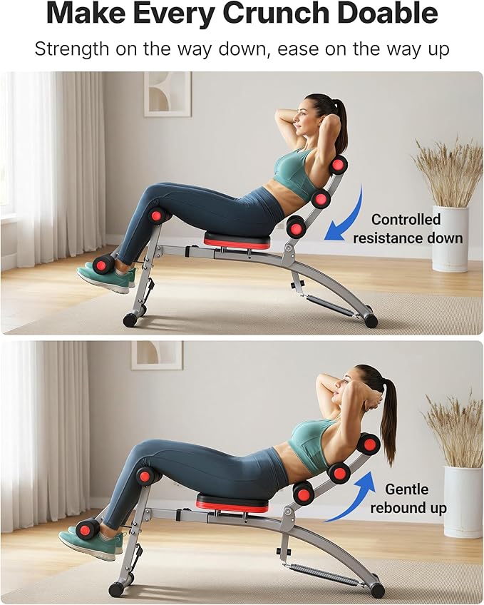 MERACH Ab Machine, Multi-Functional Adjustable Ab Trainer, Ab Workout Bench for Home Gym, Sit Up Machine for Abdominal, Exercise Chair for Full Body Workout