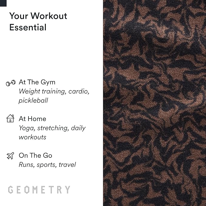 GEOMETRY Double-Sided Gym Towel for Working Out - Compact & Quick Dry, Super Absorbent Microfiber Sweat Towel - Premium Microfiber for Gym - Zig, 16" x 30", 1 Piece