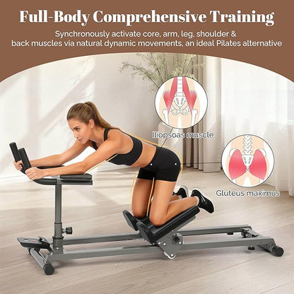 EVERYMATE Exercise Crawler Machine, Spine Twist and Stretch Trainer, Full Body Cardio Machine, Builds Core Strength, Home Gym Equipment with Adjustable Hand Grips & Knee Support
