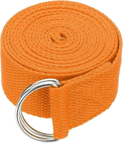 Yoga Strap for Stretching, Athletic Stretch Band with Adjustable Metal D Ring Buckle Yoga Bands