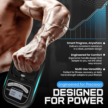 Hand Grip Strength Tester 396lbs/180kg – Digital Dynamometer with LED Display, Adjustable Handle, Forearm Trainer for Gym, Rehab & Athletes