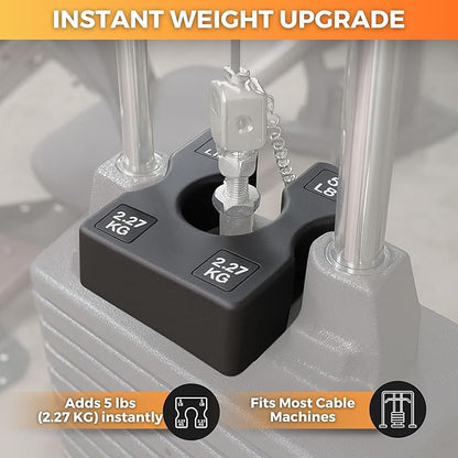 2.5 LB and 5 LB Weight Stack Add On – Weight Stack Adapter Plate for Home Gym & Exercise Machines, Add Resistance to Weight Stack, Incremental Weight Adjustments for Improved Strength Training Results