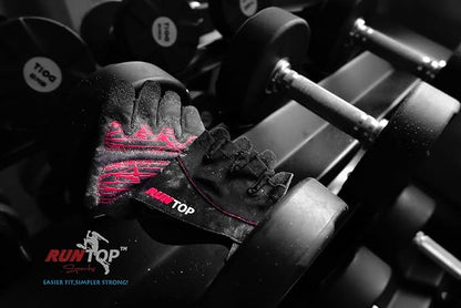 Workout Gloves Weight Lifting Grips with Silicon Padding by RUNTOP - Exercise Gloves Perfect for Women Men Cross Fitness Training WODS Weightlifting Bodybuilding Powerlifting Gym Fitness