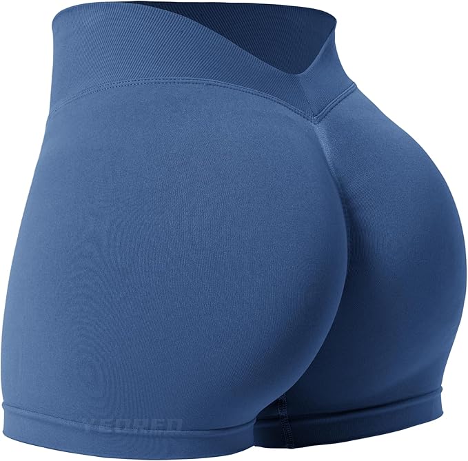 YEOREO Workout Scrunch Shorts Women V Back Gym Butt Lifting Liz High Waisted Seamless Shorts